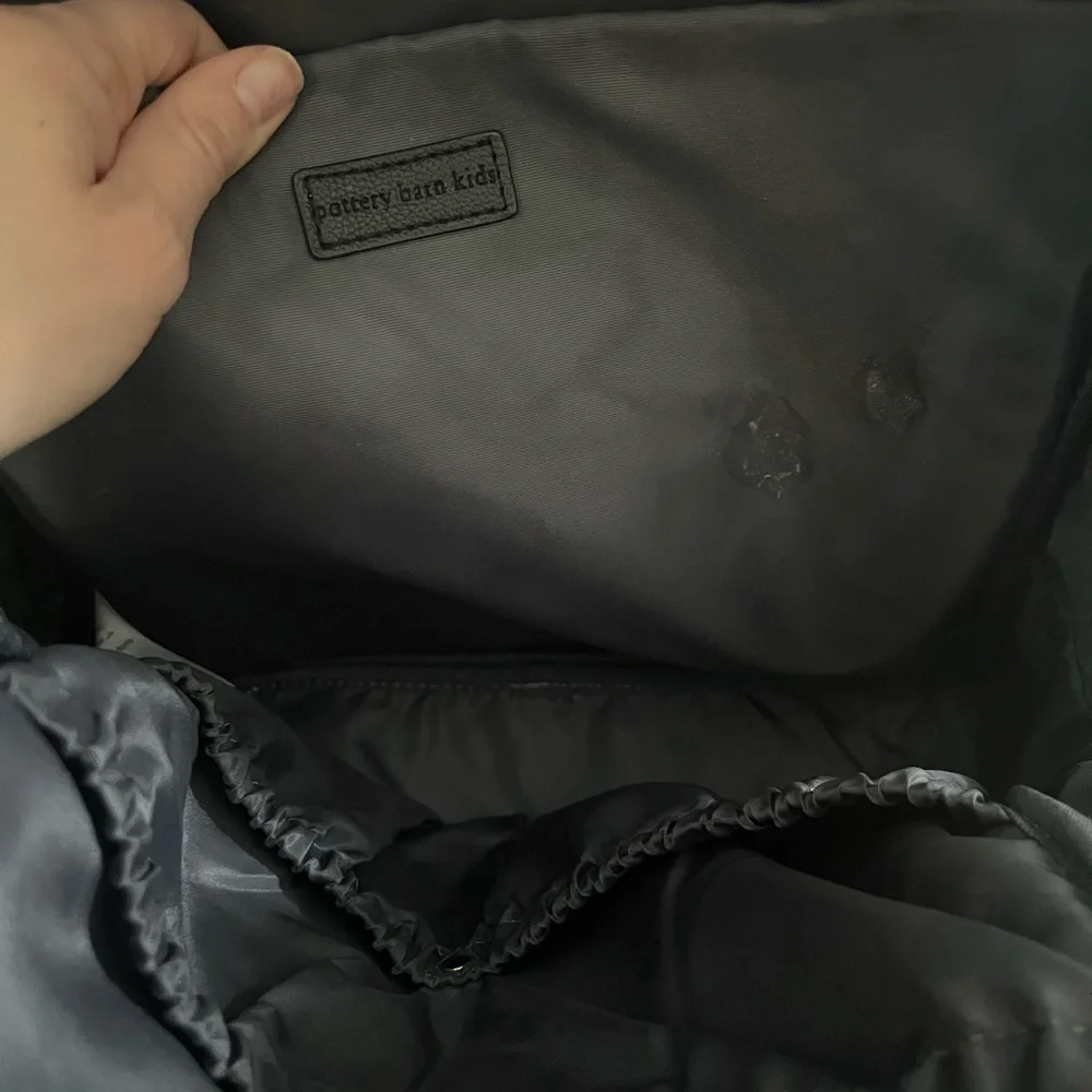 Pottery Barn Kids Black Leather Backpack/Diaper Bag